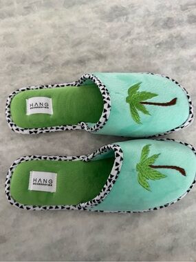 Hang Ten Mint Green Palm Tree Slip-On Slippers